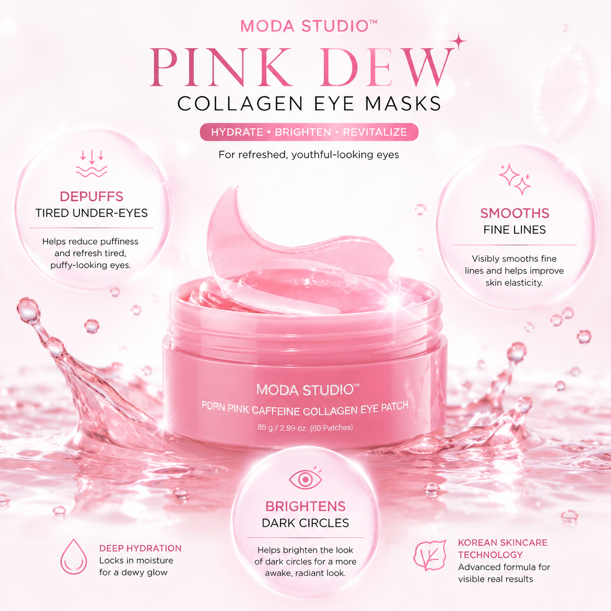 Pink Dew Collagen Eye Masks