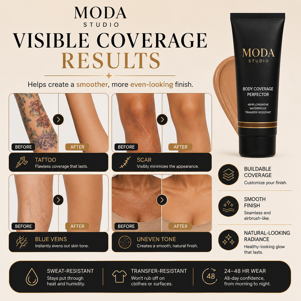 Moda Studio Body Coverage Perfector natural finish